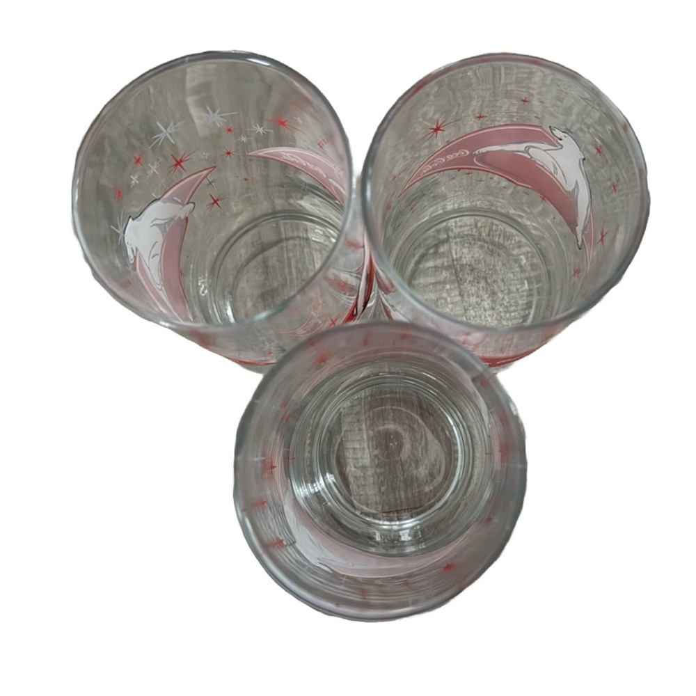 Coca-Cola Polar Bear Collector Glasses Set of 3 Vintage Coke Drinkware Tumblers - Picture 6 of 6